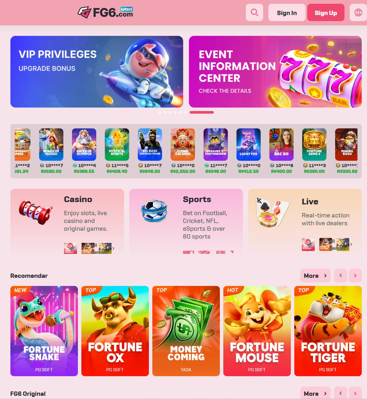 fg6.Com - Caça-Níqueis Online Cassino